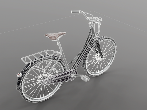 Realistico della bicicletta elettrica della citt&agrave; olandese PBR strutturato Modello 3D