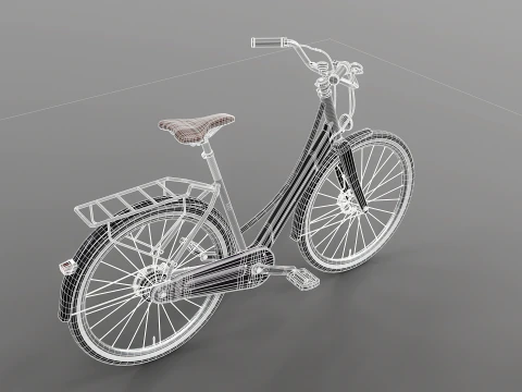 Realistic of Dutch City Electric Bicycle PBR Textured 3D Model