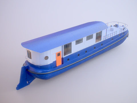 Dutch Barge Houseboat Modern Floating Home 3D Model