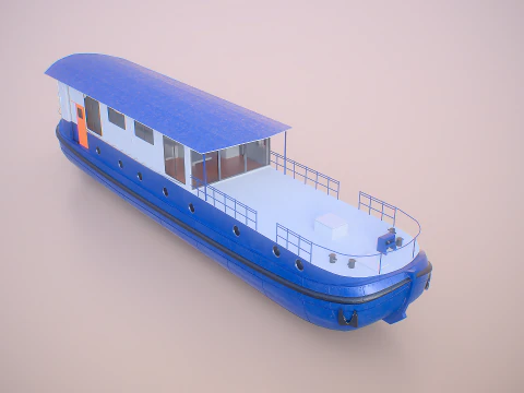Dutch Barge Houseboat Modern Floating Home 3D Model