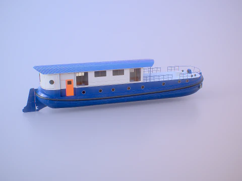 Dutch Barge Houseboat Modern Floating Home 3D Model