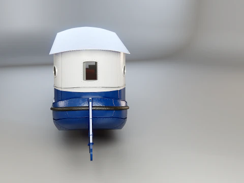 Dutch Barge Houseboat Modern Floating Home 3D Model