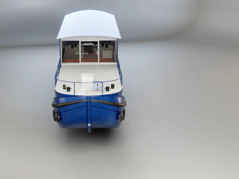 Dutch Barge Houseboat Modern Floating Home 3D Model