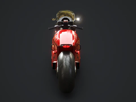 Futuristic Cyberpunk Motorcycle - Sci-Fi Bike Neon 3D Model