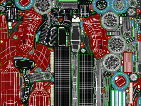 Motocicletta futuristica Cyberpunk - Bici fantascientifica al neon Modello 3D