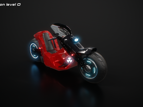 Motocicletta futuristica Cyberpunk - Bici fantascientifica al neon Modello 3D