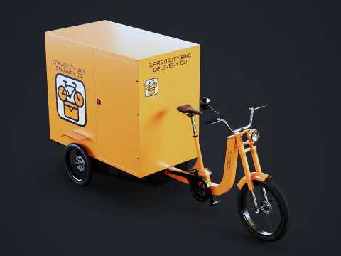 Electric Cargo Tricycle Delivery Bicycle 3D Model