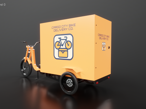 Bicicletta elettrica per consegna triciclo da carico Modello 3D