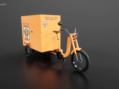 Electric Cargo Tricycle Delivery Bicycle 3D Model
