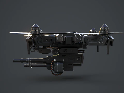 Futuristic Military Attack Drone 3D Model