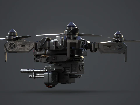 Futuristic Military Attack Drone 3D Model