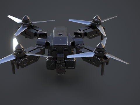 भविष्यवादी सैन्य हमला ड्रोन 3D मॉडल