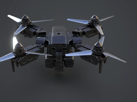 Futuristic Military Attack Drone 3D Model