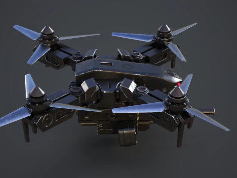 Futuristic Military Attack Drone 3D Model