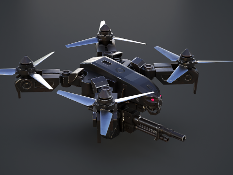 भविष्यवादी सैन्य हमला ड्रोन 3D मॉडल