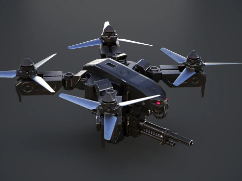 Futuristic Military Attack Drone 3D Model