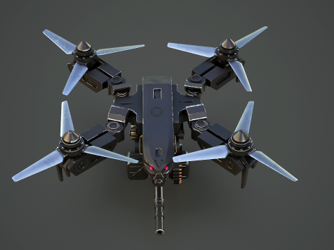 भविष्यवादी सैन्य हमला ड्रोन 3D मॉडल