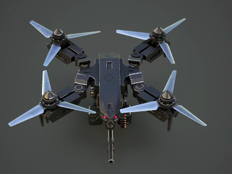 Futuristic Military Attack Drone 3D Model