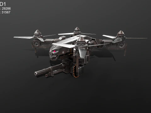 Futuristic Military Attack Drone 3D Model