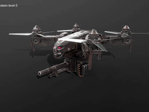 भविष्यवादी सैन्य हमला ड्रोन 3D मॉडल