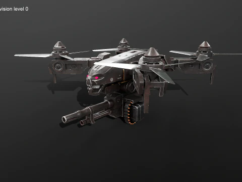 Futuristic Military Attack Drone 3D Model