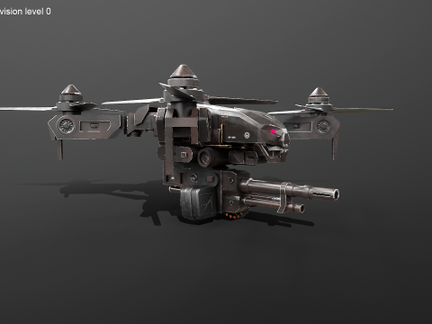 भविष्यवादी सैन्य हमला ड्रोन 3D मॉडल