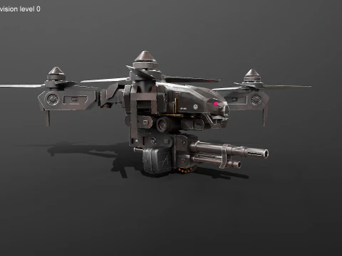Futuristic Military Attack Drone 3D Model