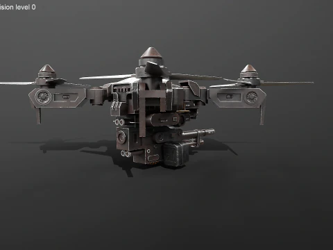 Futuristic Military Attack Drone 3D Model