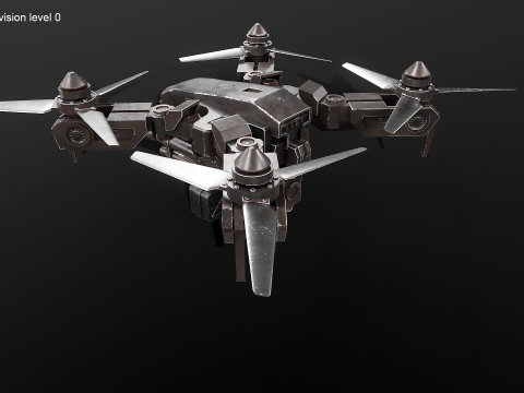भविष्यवादी सैन्य हमला ड्रोन 3D मॉडल