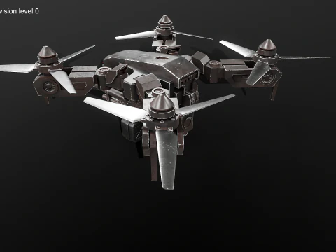 Futuristic Military Attack Drone 3D Model