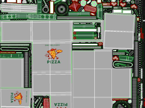 इलेक्ट्रिक कार्गो ट्राइसाइकिल डिलीवरी साइकिल - पिज्जा डिलीवरी 3D मॉडल