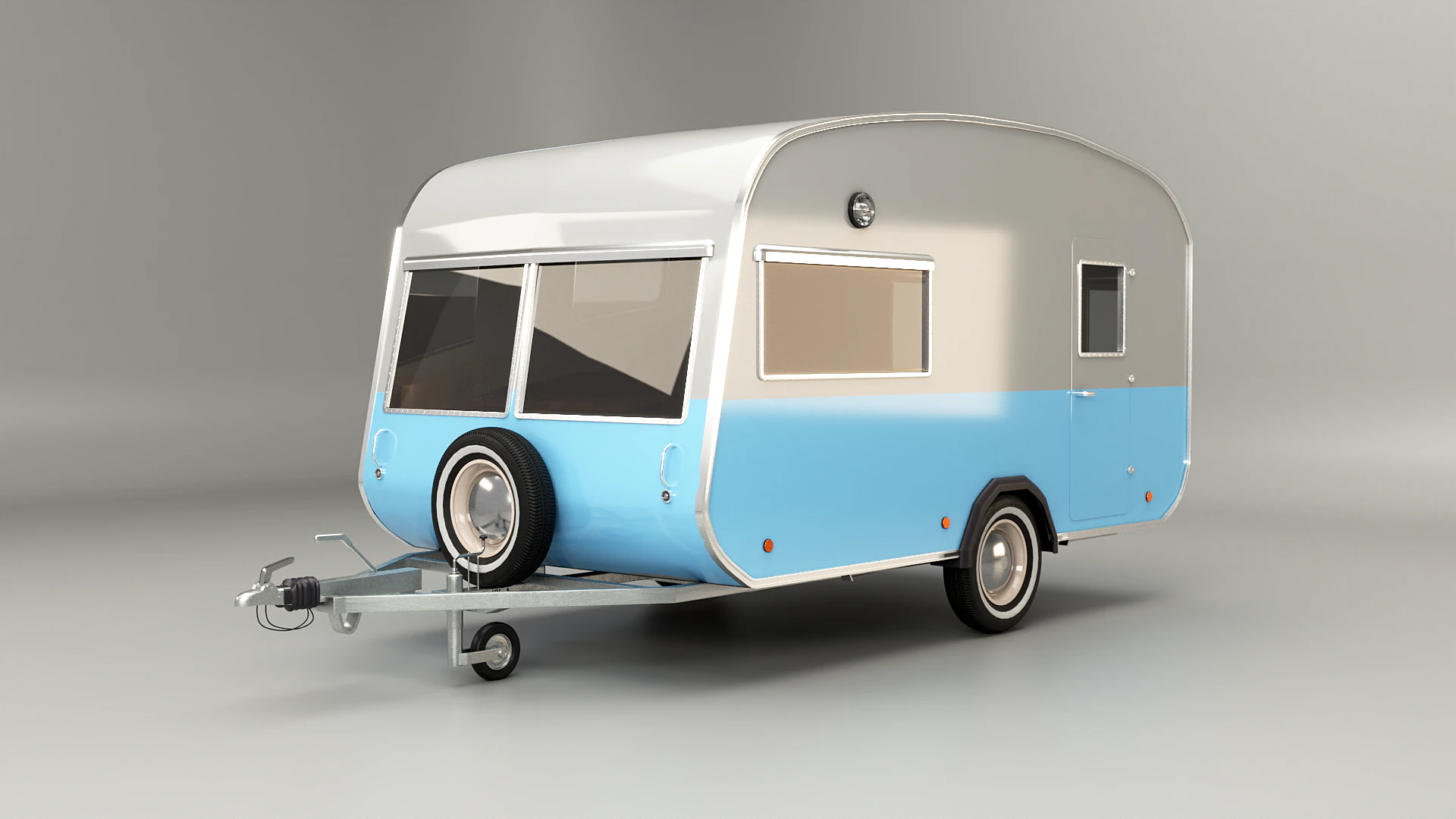 Classic Vintage Camping Caravan 3D Model .c4d .max .obj .3ds .fbx .stl .blend 