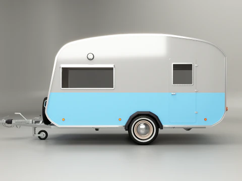 Classic Vintage Camping Caravan 3D Model