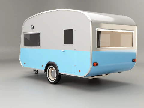 Classic Vintage Camping Caravan 3D Model