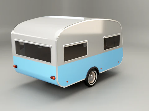 Classic Vintage Camping Caravan 3D Model