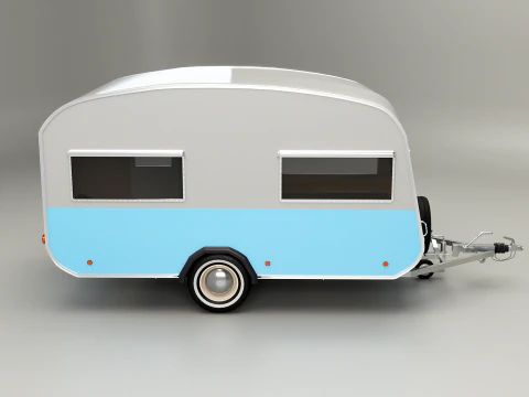 Classic Vintage Camping Caravan 3D Model
