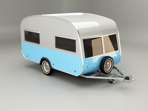 Classic Vintage Camping Caravan 3D Model
