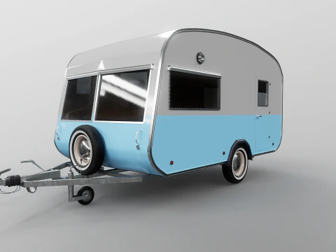 Classic Vintage Camping Caravan 3D Model