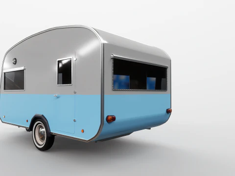 Classic Vintage Camping Caravan 3D Model