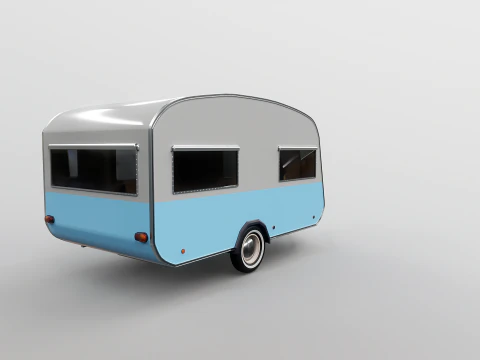 Classic Vintage Camping Caravan 3D Model