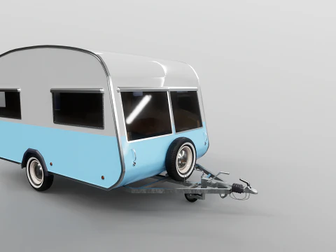 Classic Vintage Camping Caravan 3D Model