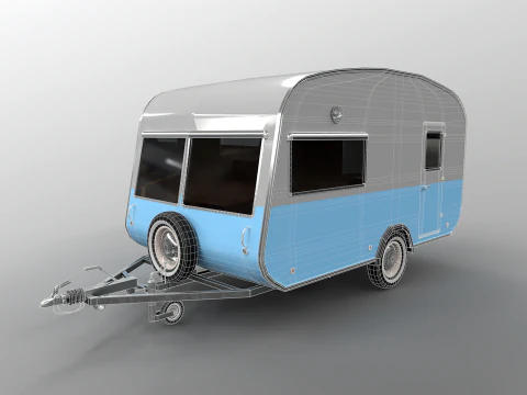Classic Vintage Camping Caravan 3D Model