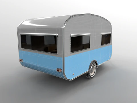 Classic Vintage Camping Caravan 3D Model