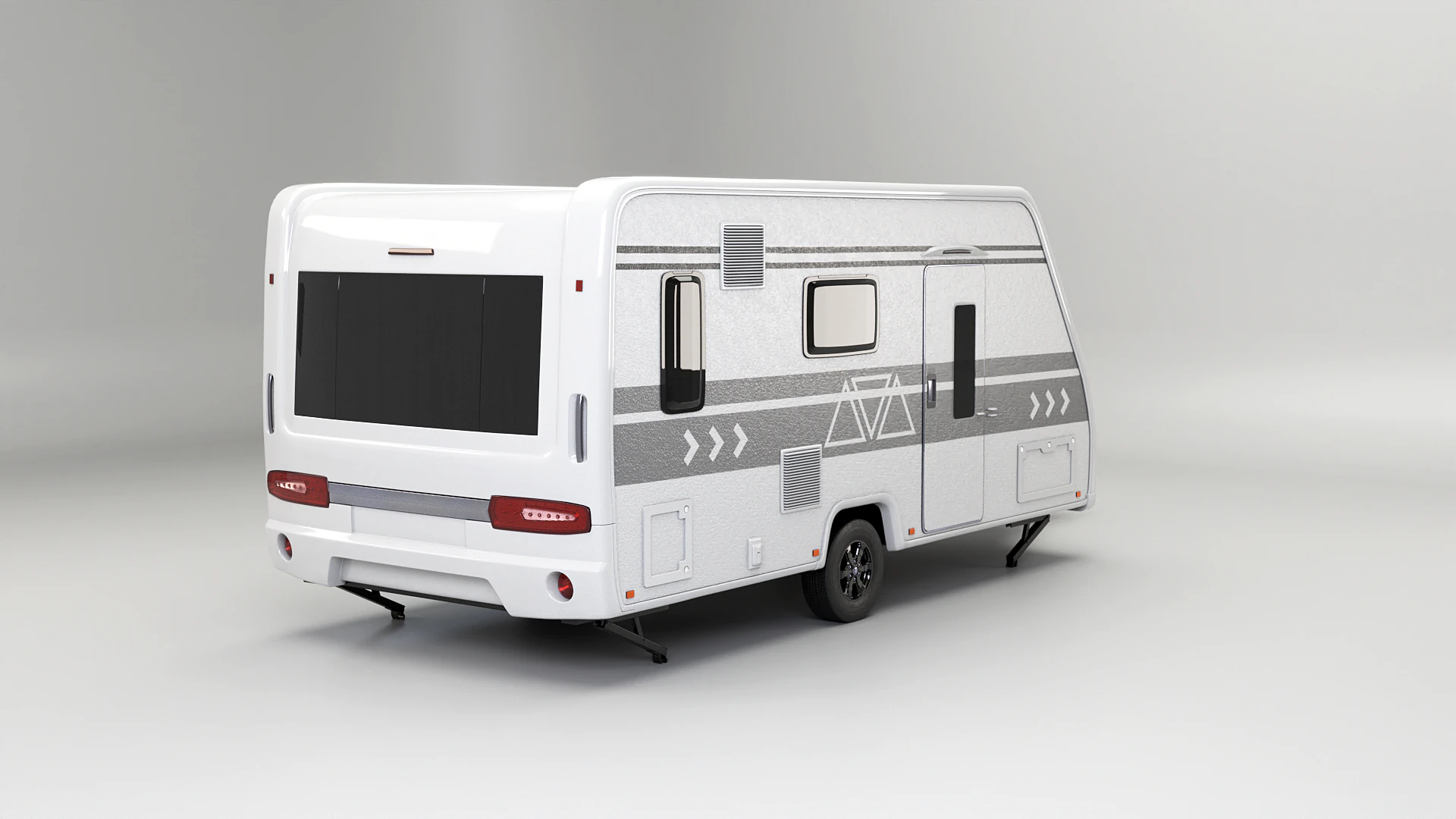 European Camping Caravan 3D Model .c4d .max .obj .3ds .fbx .stl .blend