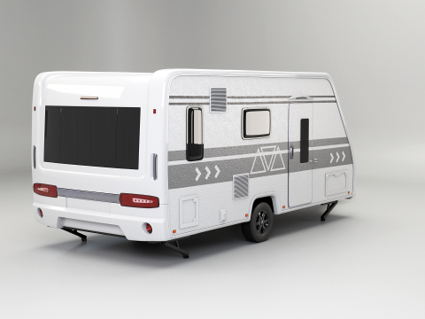 Europ&auml;ischer Camping-Caravan 3D Modell