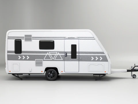 European Camping Caravan 3D Model