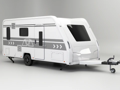European Camping Caravan 3D Model