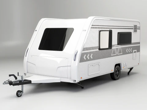 European Camping Caravan 3D Model