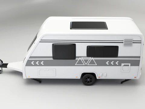 European Camping Caravan 3D Model