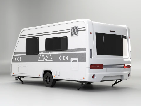 European Camping Caravan 3D Model